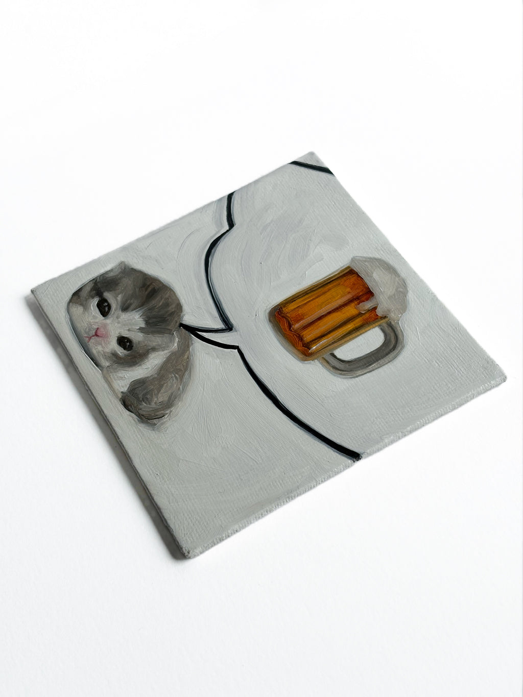 Small Beer Cat Painting