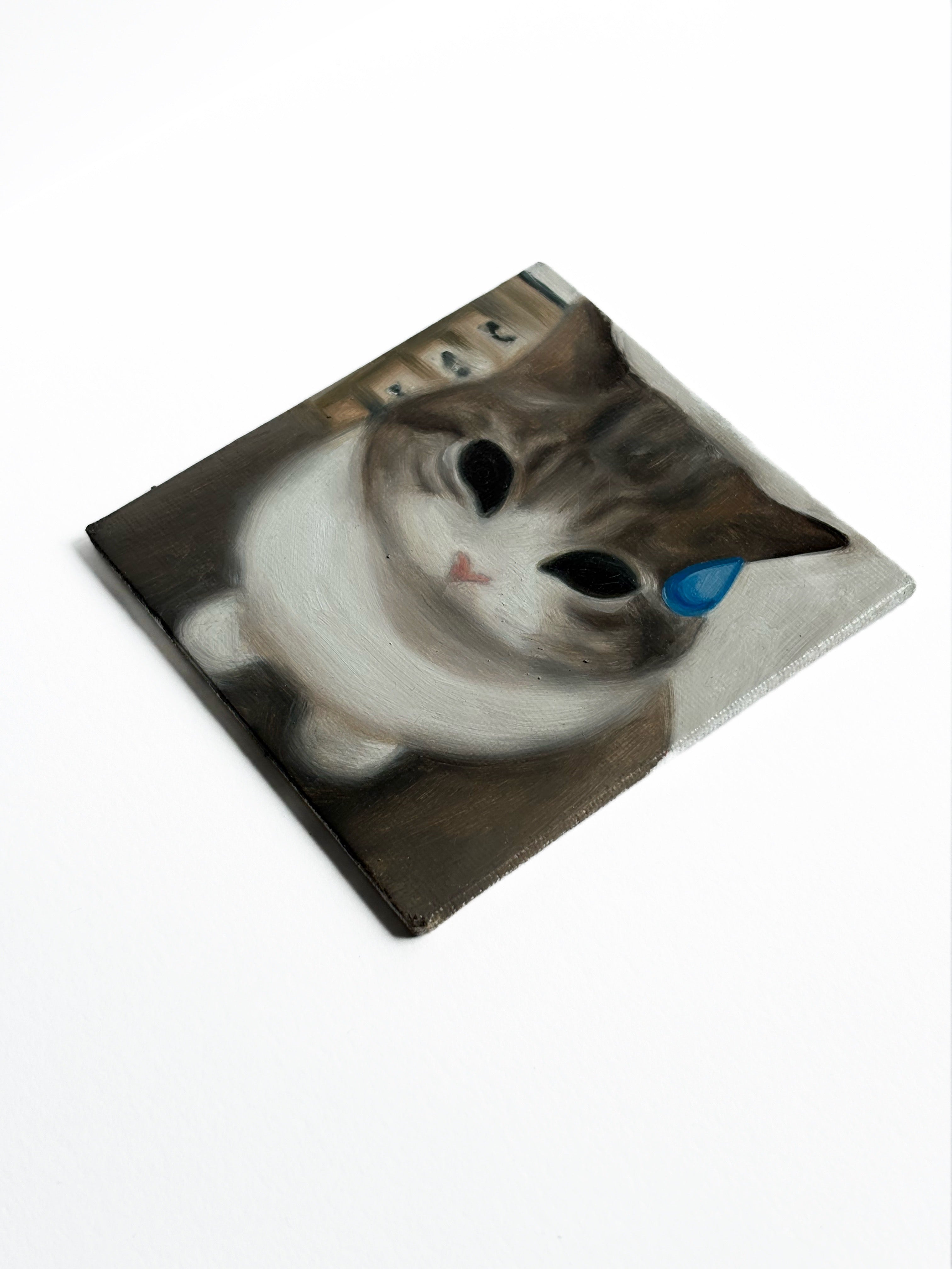 Worried Cat Painting